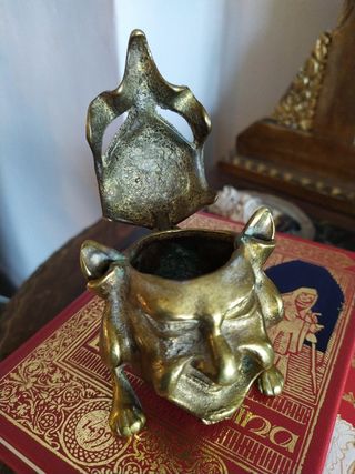 Tintero Diablo en bronce