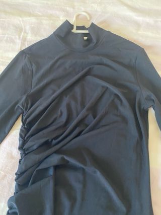 Vestido largo negro cuello alto H&M