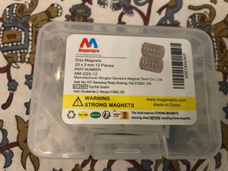 Magnetpro neodimio 12 Magneti a disco 25x3mm 6kg