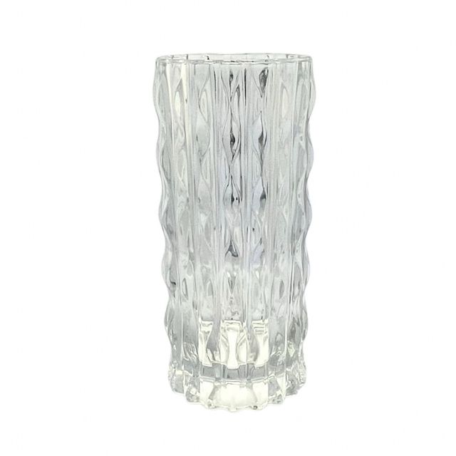 Jarrón de vidrio facetado