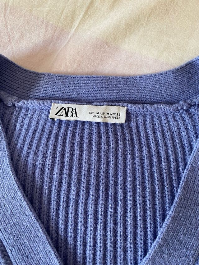 Chaqueta punto lila Zara