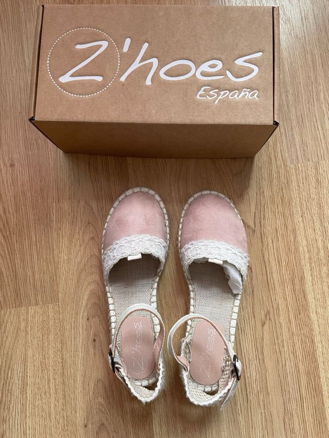 Valencianas rosa con puntilla