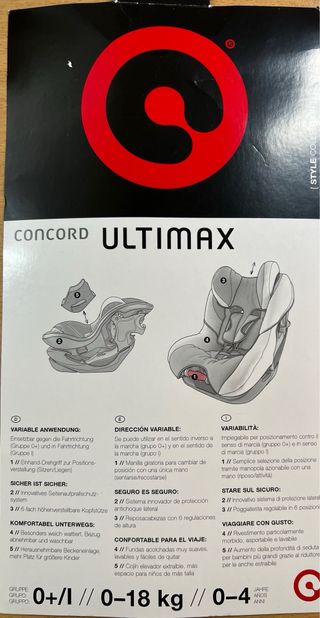 Silla coche bebe CONCOND ULTIMAX 0+/1