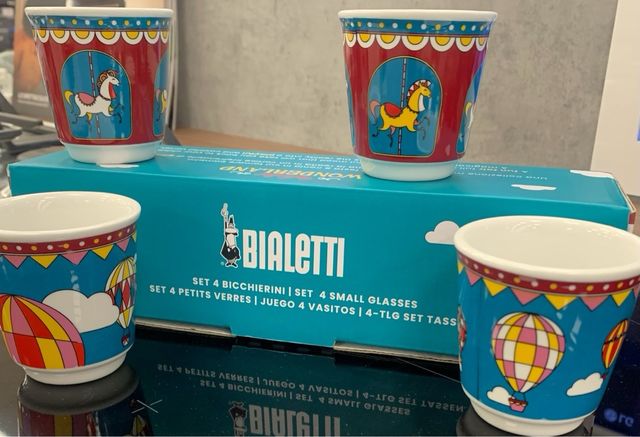 Bialetti set 4 bicchieri caffè in ceranica