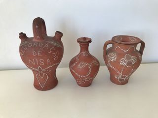 3 peças olaria pedrada Nisa antigas vintage