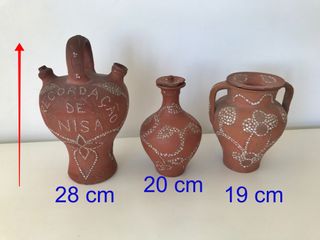 3 peças olaria pedrada Nisa antigas vintage