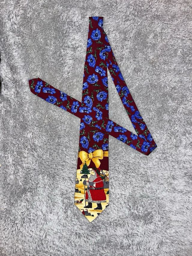 Vintage 90s Kenzo Silk Tie – Naïf Santa Claus