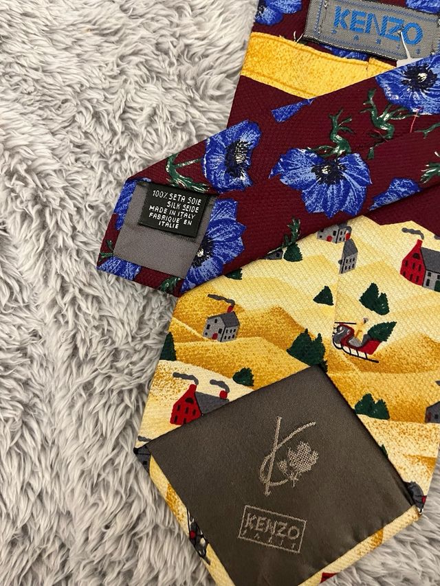 Vintage 90s Kenzo Silk Tie – Naïf Santa Claus