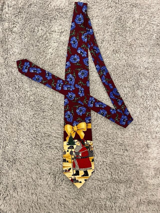 Vintage 90s Kenzo Silk Tie – Naïf Santa Claus