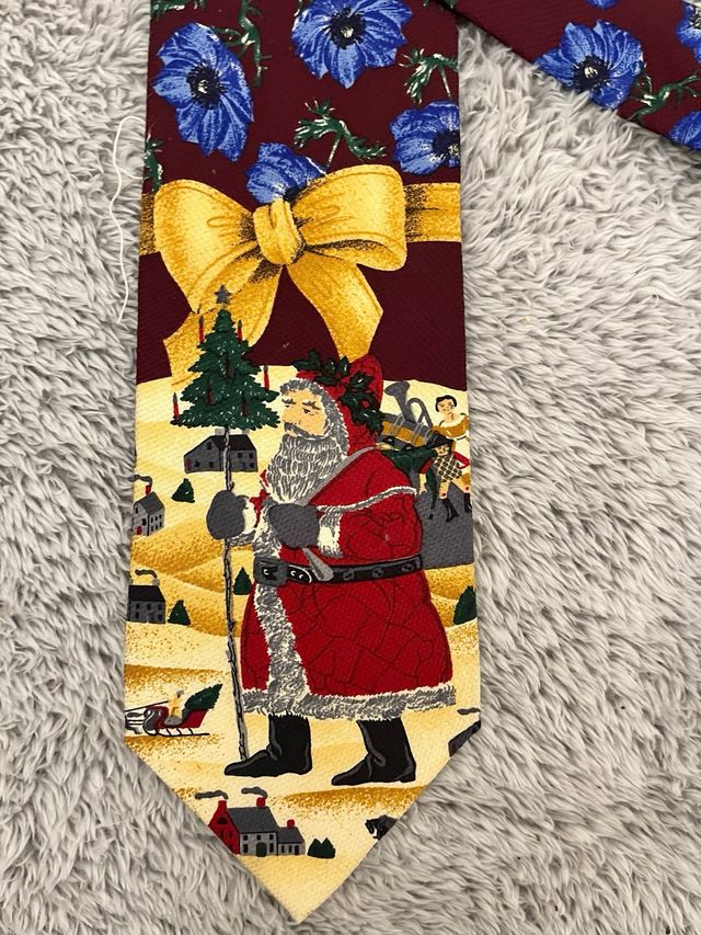 Vintage 90s Kenzo Silk Tie – Naïf Santa Claus
