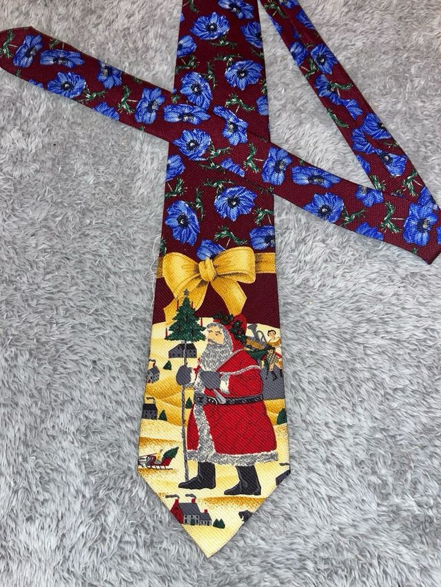 Vintage 90s Kenzo Silk Tie – Naïf Santa Claus