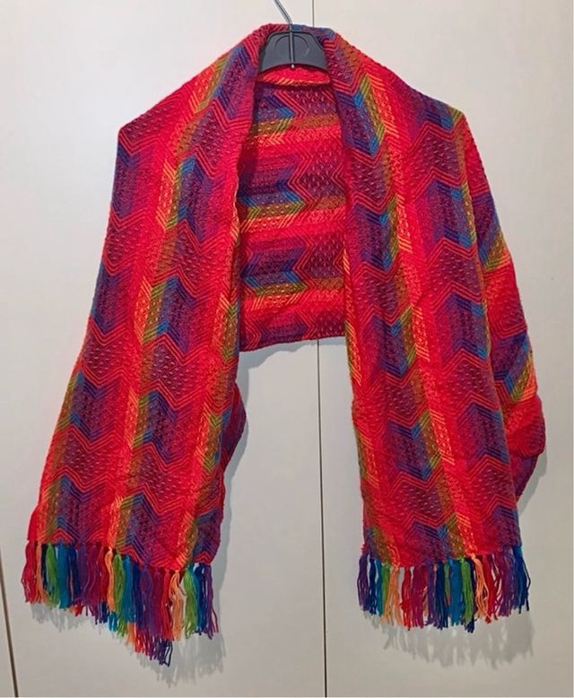 Amazing Colorful Unisex scarf in pure Alpaca wool