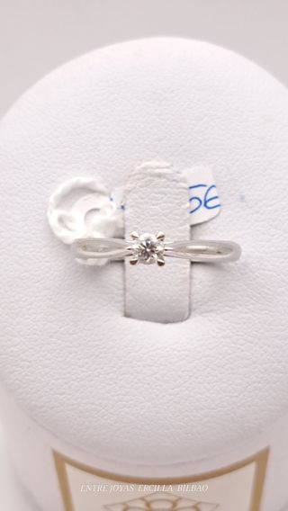 SOLITARIO ORO 18K BLANCO DIAMANTE 