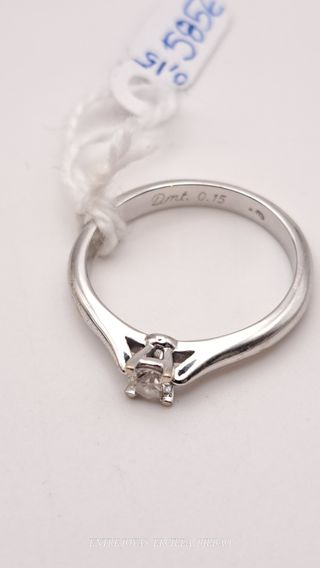 SOLITARIO ORO 18K BLANCO DIAMANTE 