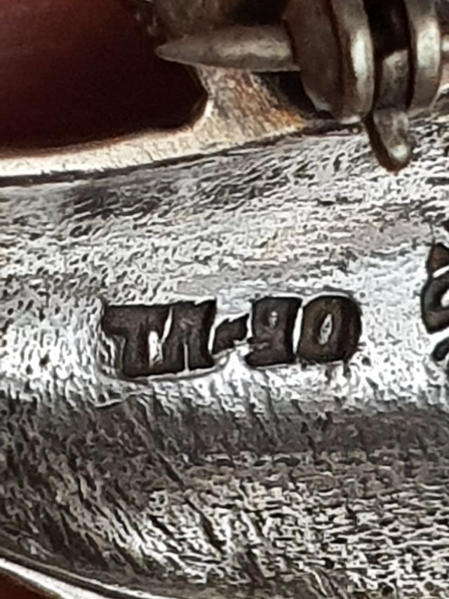 Antiguo broche plata de ley. Delfines. México