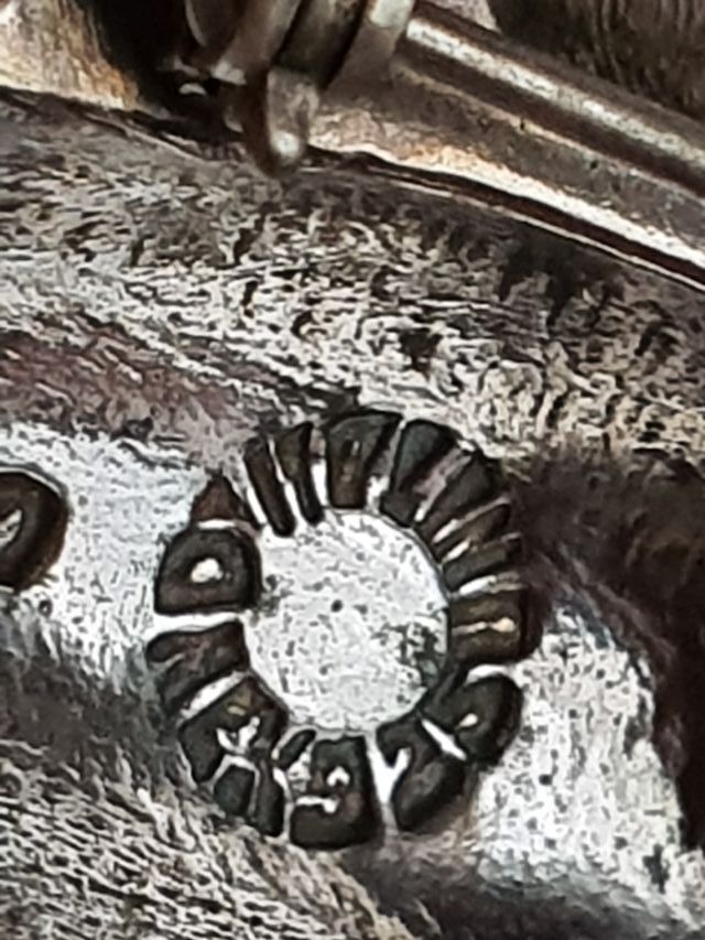 Antiguo broche plata de ley. Delfines. México