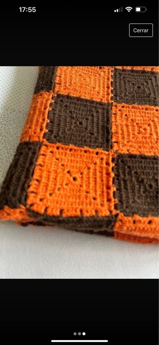Manta crochet hecha a mano