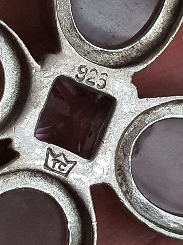 Colgante cruz plata de ley y piedra luna