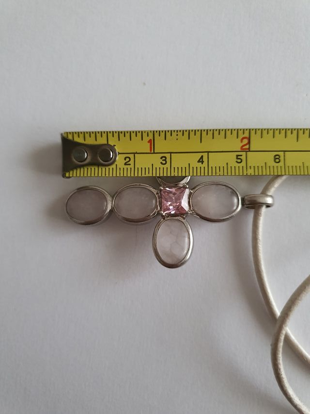 Colgante cruz plata de ley y piedra luna