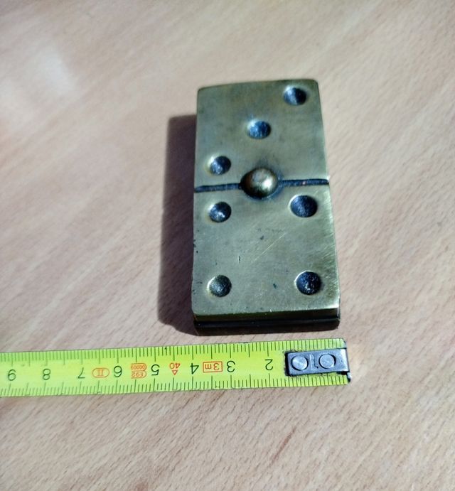 Ficha De Dominó Artesanal De Bronce