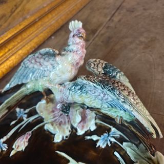 ✅Espectacular plato de colgar, aves exoticas.⭐⭐⭐⭐⭐