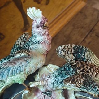 ✅Espectacular plato de colgar, aves exoticas.⭐⭐⭐⭐⭐