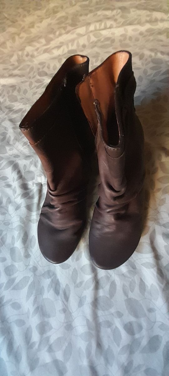 Botines terciopelo y cuero T 37