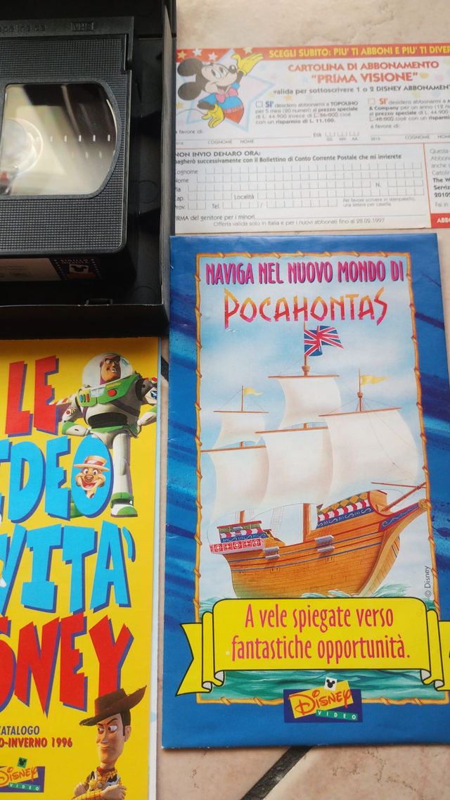 VHS Pocahontas (1996) 🌿🌊🎬 + Fogli Illustrativi