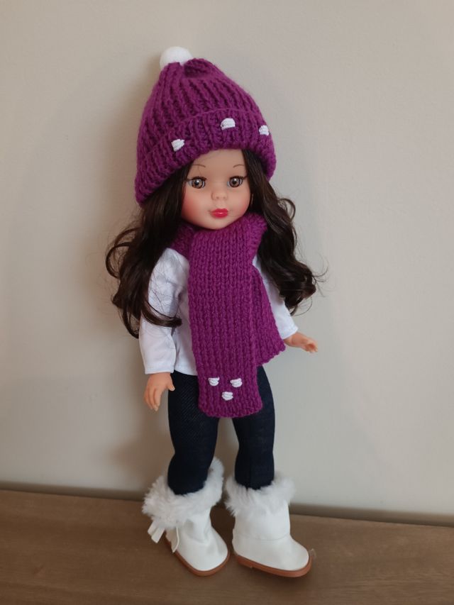 Gorro y bufanda muñeca Nancy