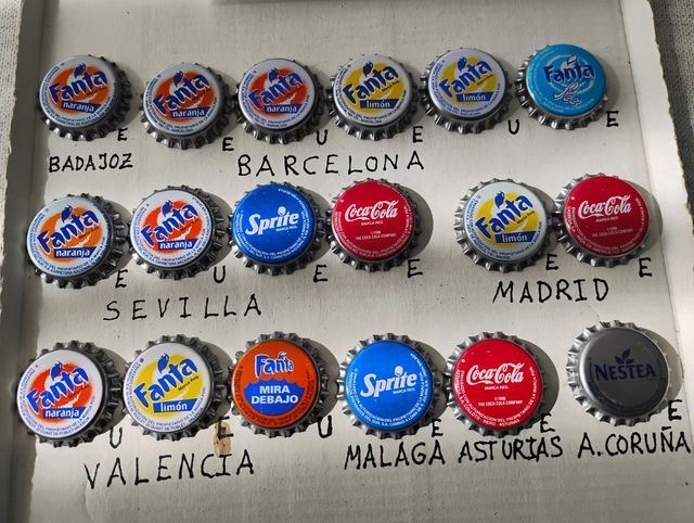 Chapas de Fanta Antiguas.