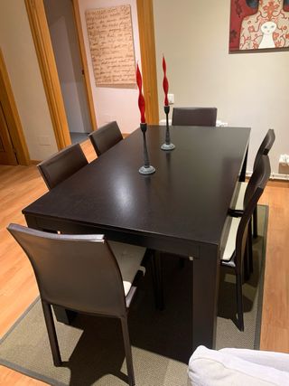 Mesa comedor wengue extensible