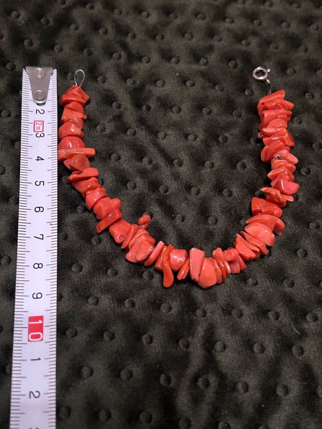 Pulsera coral y plata
