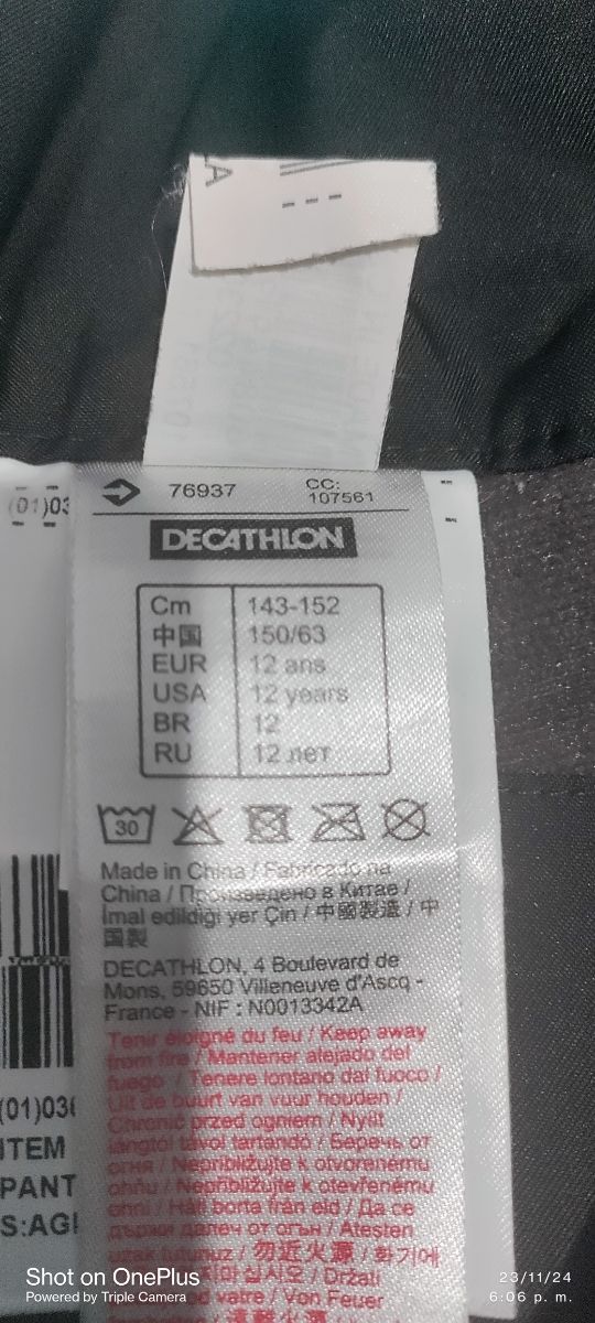 Pantalón de nieve 12 años