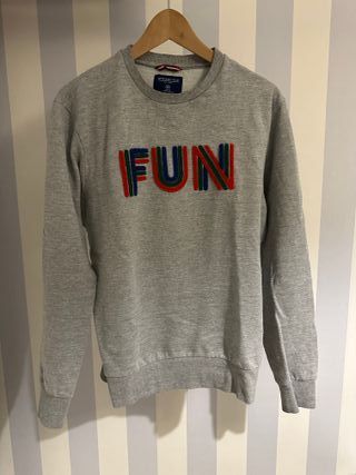 Sudadera hombre Springfield gris FUN (Talla M)