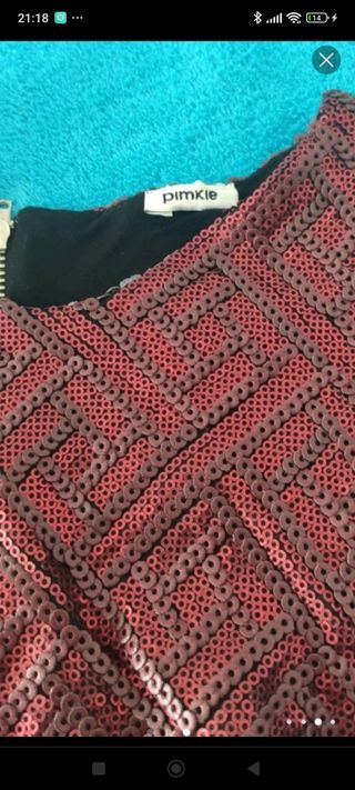Vestido lentejuelas. Talla S.