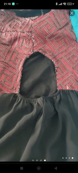 Vestido lentejuelas. Talla S.