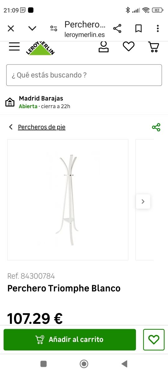 Perchero de pie, blanco