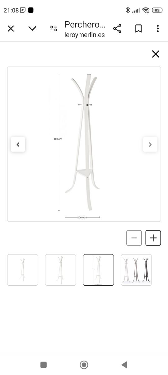 Perchero de pie, blanco