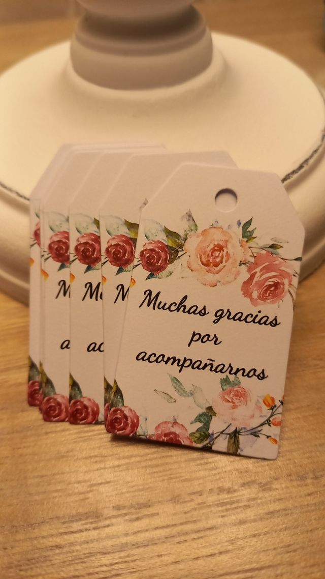 Etiquetas agradecimiento boda/bautizo/comunión