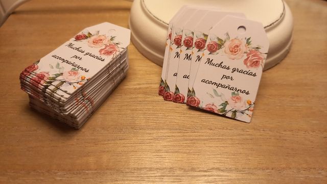 Etiquetas agradecimiento boda/bautizo/comunión