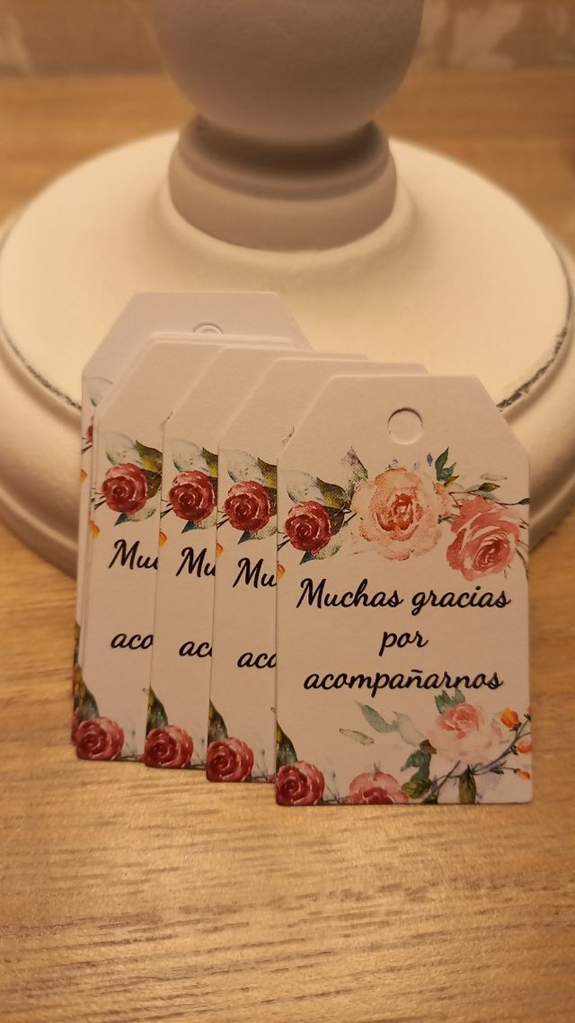 Etiquetas agradecimiento boda/bautizo/comunión