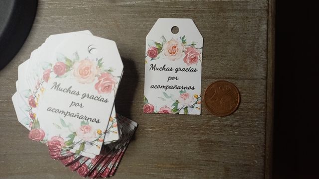 Etiquetas agradecimiento boda/bautizo/comunión