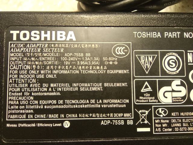 Cargador de Portátil Toshiba