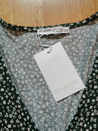 Vestido corto manga larga