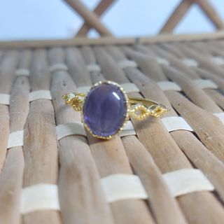 Anillo de plata cordierita