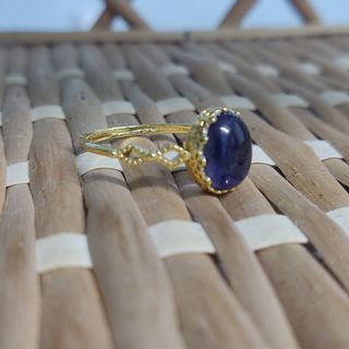 Anillo de plata cordierita