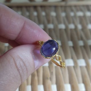 Anillo de plata cordierita
