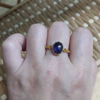 Anillo de plata cordierita