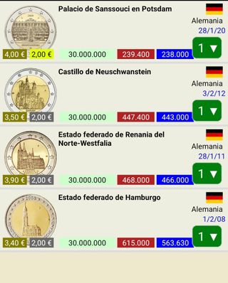 Colección monedas de 2 €