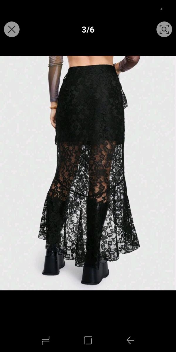 Falda gótica floral S